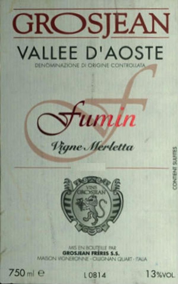 2016 Grosjean Valle d'Aosta Vigne Merletta Fumin
