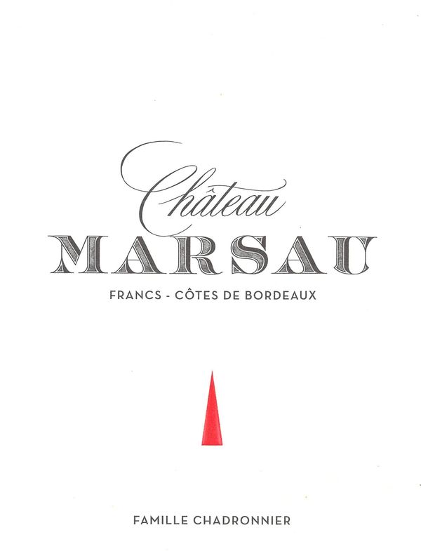 2019 Château Marsau Francs Côtes de Bordeaux