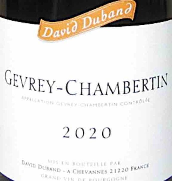 2020 David Duband Gevrey-Chambertin