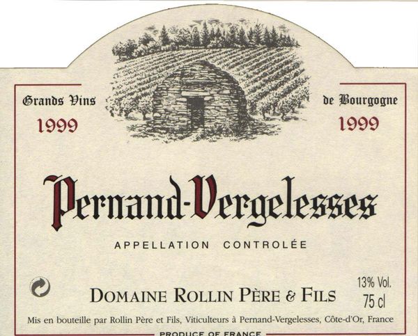 2019 Domaine Rollin Père et Fils Pernand-Vergelesses Rouge