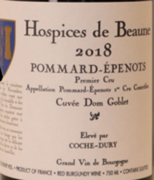 2018 Hospices de Beaune Domaine Coche-Dury Pommard Pommard-Épenots Cuvée Dom Goblet