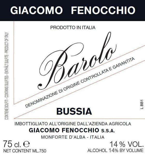 2017 Giacomo Fenocchio Barolo Bussia