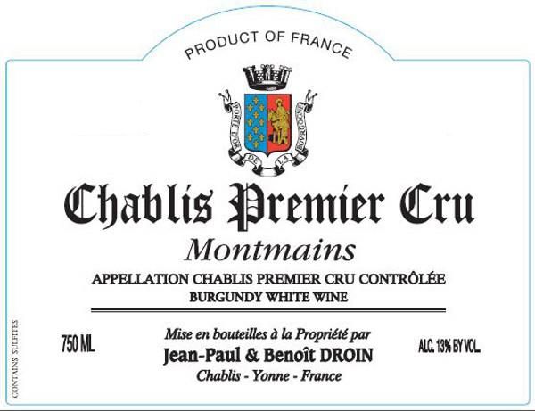 2021 Domaine Jean-Paul & Benoît Droin Chablis Montmains