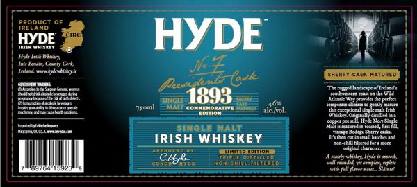 Hyde No. 7 President's Cask Single Malt Irish Whiskey