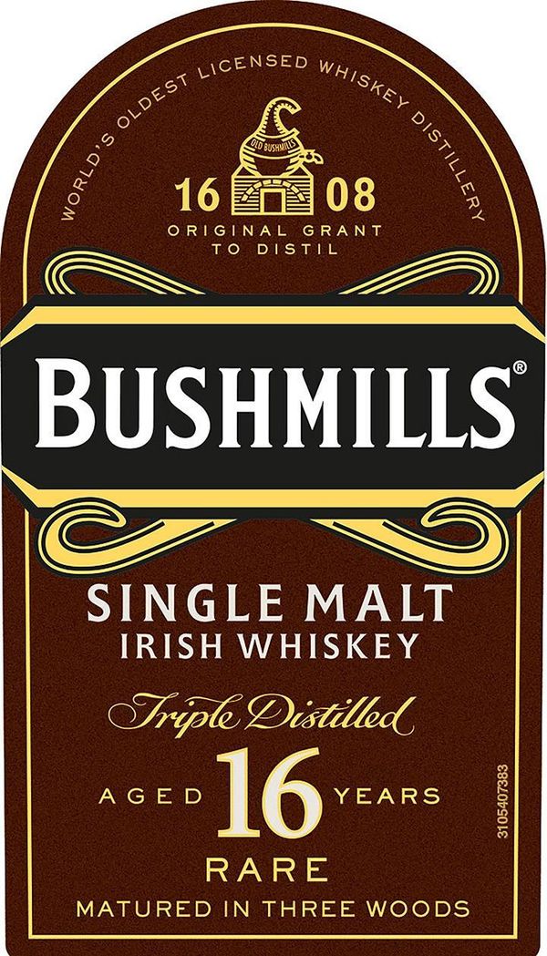 Bushmills Rare Aged 16 Years Single Malt Irish Whiskey