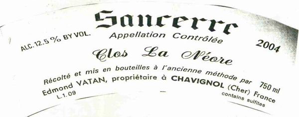 2005 Edmond Vatan Sancerre Clos La Néore