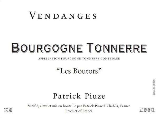 2020 Patrick Piuze Bourgogne Tonnerre Les Boutots