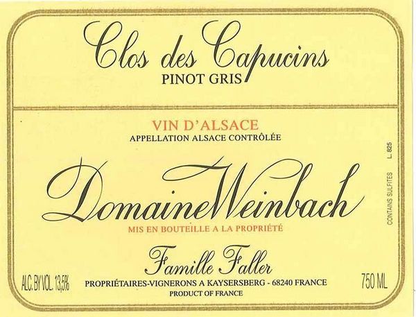 2020 Domaine Weinbach Pinot Gris Clos des Capucins