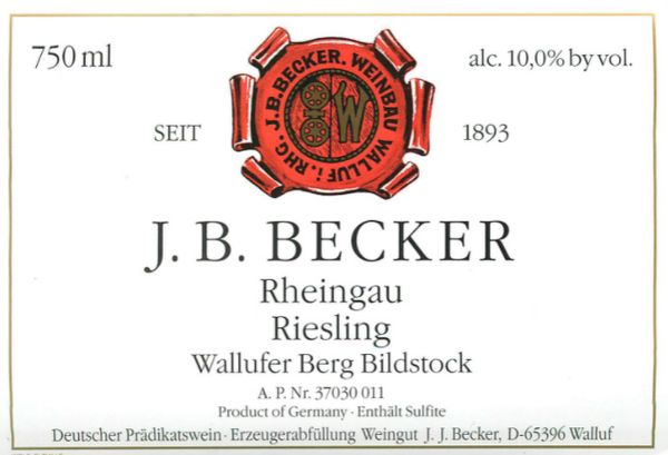 2019 J.B. Becker Wallufer Berg Bildstock Riesling Kabinett