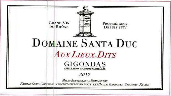 2019 Domaine Santa Duc Gigondas Aux Lieux-Dits