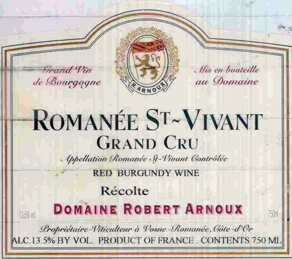 1996 Domaine Robert Arnoux Romanée-St-Vivant