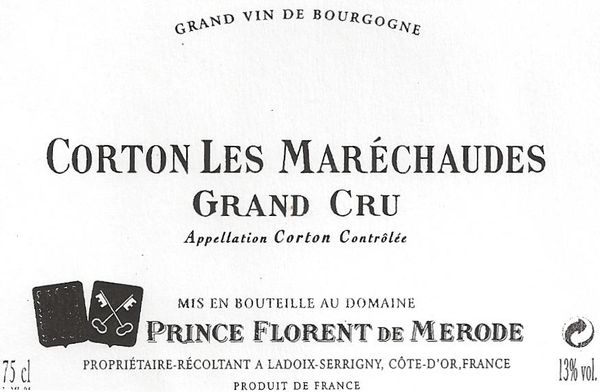 1988 Prince Florent de Merode Corton Les Maréchaudes