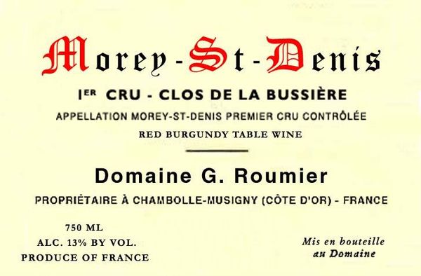 1999 Domaine G. Roumier Morey-St-Denis Clos-de-la-Bussière