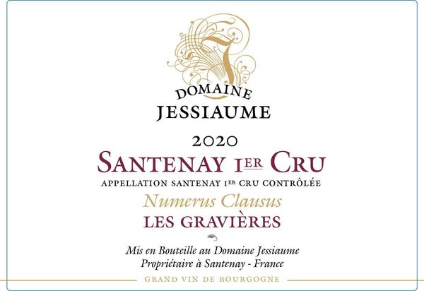 2020 Domaine Jessiaume Santenay Les Gravières Numerus Clausus