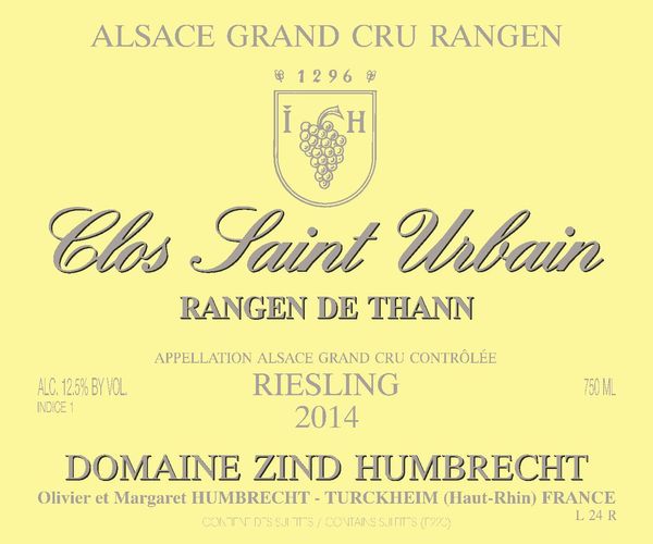 2000 Domaine Zind-Humbrecht Clos St-Urbain Rangen de Thann Riesling