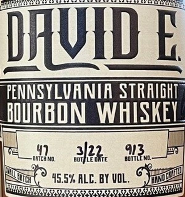 Hidden Still Spirits David E. Pennsylvania Straight Bourbon Whiskey Black