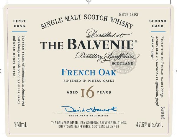 The Balvenie Aged 16 Years French Oak Single Malt Scotch Whisky