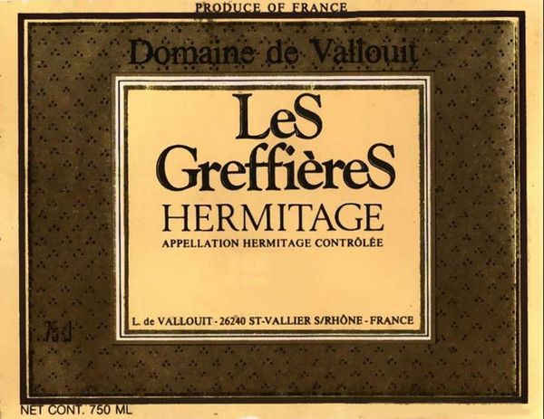 1985 Domaine de Vallouit Hermitage Les Greffières