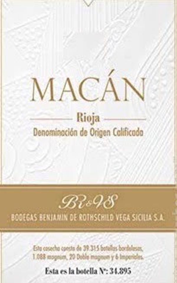 2017 Bodegas Benjamin de Rothschild & Vega Sicilia Rioja Macán