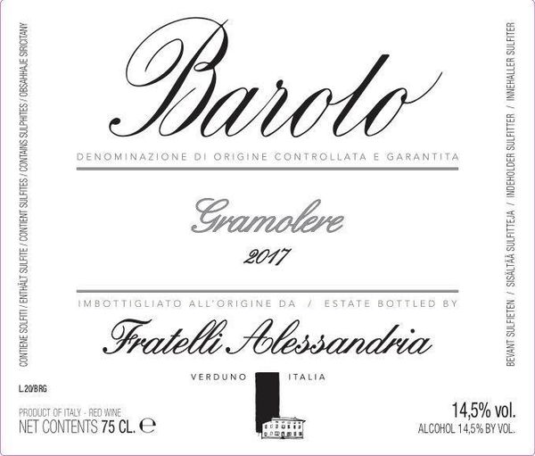 2017 Fratelli Alessandria Barolo Gramolere