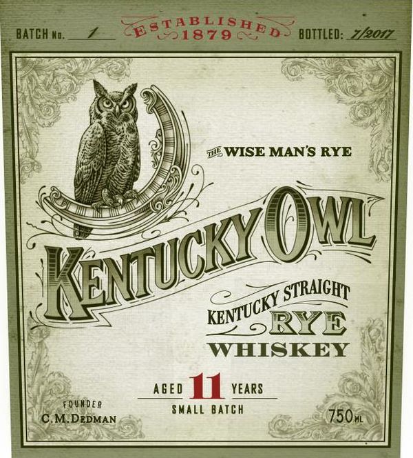 Kentucky Owl Aged 11 Years Kentucky Straight Rye Whiskey