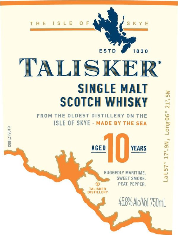 Talisker Aged 10 Years Single Malt Scotch Whisky