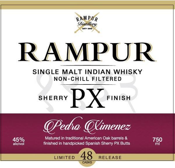 Rampur PX Sherry Cask Finished Single Malt Indian Whisky