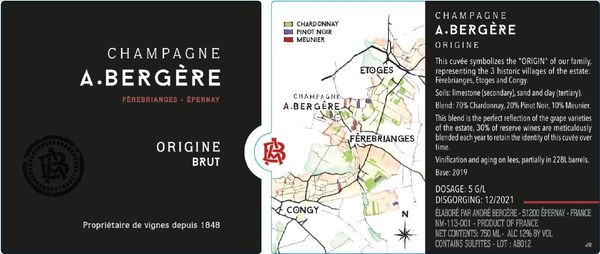 A. Bergère Origine Brut Champagne