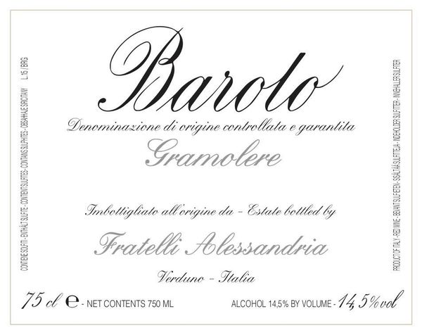 2018 Fratelli Alessandria Barolo Gramolere