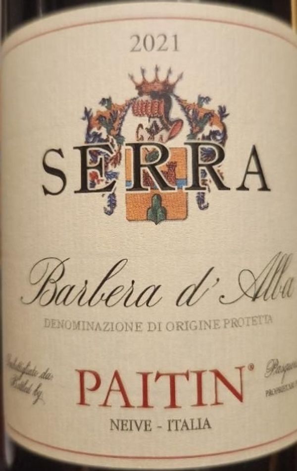 2021 Paitin di Pasquero-Elia Barbera d'Alba Serra
