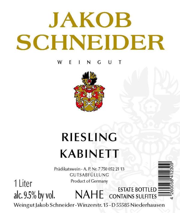 2020 Jakob Schneider Nahe Riesling Kabinett