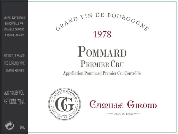1978 Camille Giroud Pommard Premier Cru