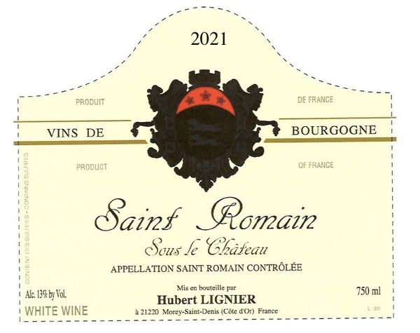 2021 Domaine Hubert Lignier St-Romain Sous le Château Blanc