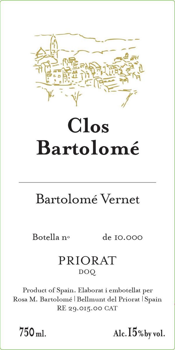 2019 Bartolomé Vernet Priorat Clos Bartolomé