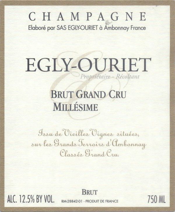 2008 Egly-Ouriet Champagne Brut Grand Cru Millésime