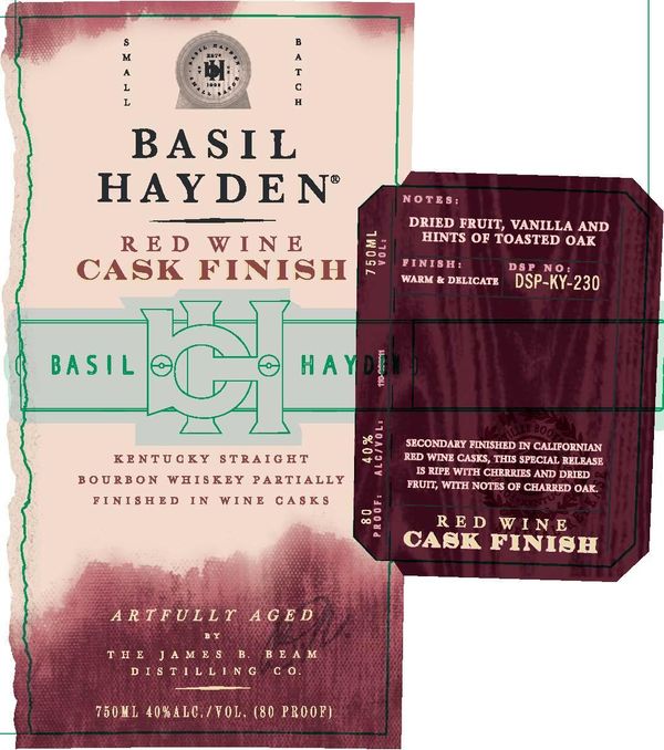 Basil Hayden Red Wine Cask Finished Kentucky Straight Bourbon Whiskey