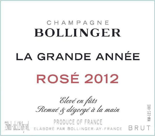 2014 Bollinger Champagne La Grande Année Rosé Brut