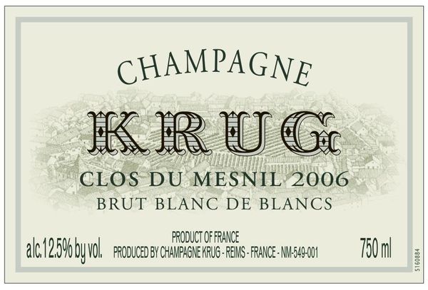 2006 Krug Champagne Clos du Mesnil Blanc de Blancs Brut